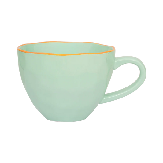 Good Morning Cup Cappuccino/Tea sculpted Celadon